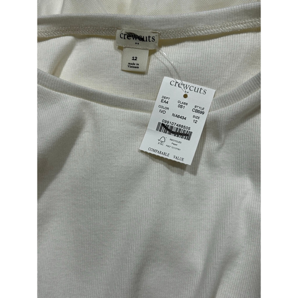 NWT Crewcuts J. Crew Factory Mixed-Media Tulle Dress Long Sleeve Ivory size 12 - Picture 6 of 7